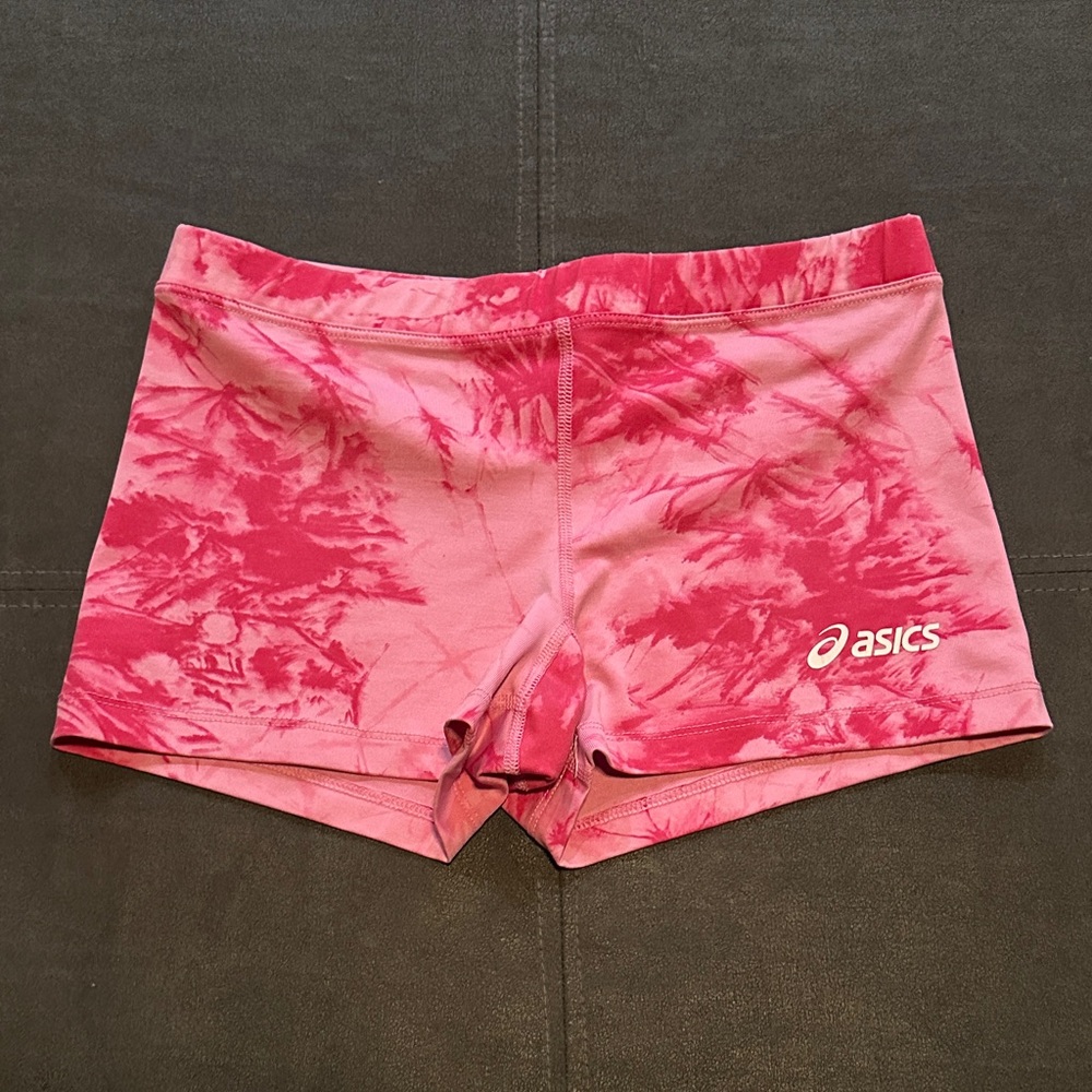 Asics Women's Athletic Shorts in Pink Tie-Dye